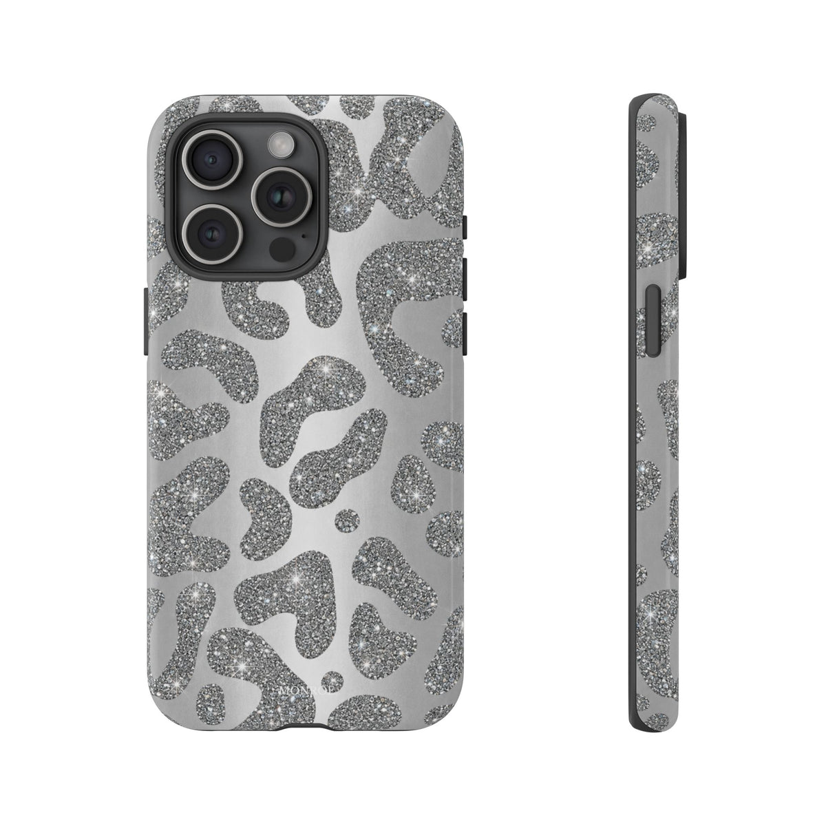 Silver Glitter Leopard Tough Case