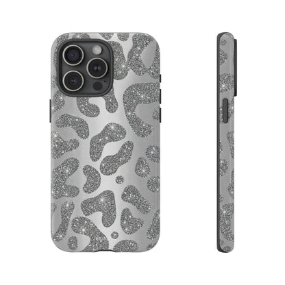 Silver Glitter Leopard Tough Case