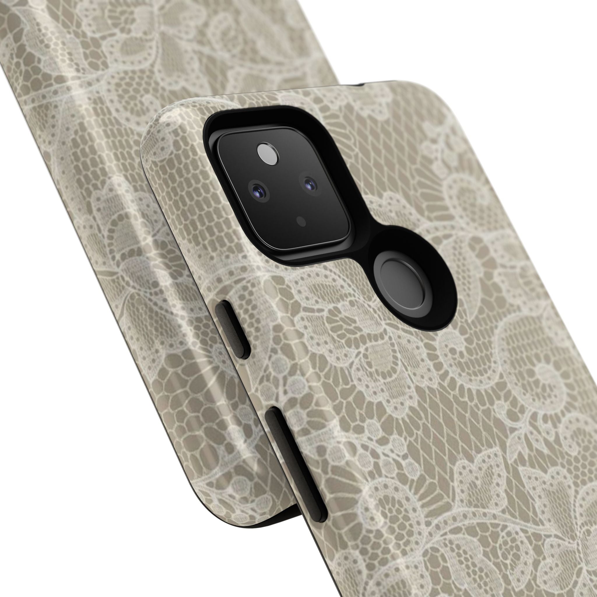 White Lace Pattern Tough Phone Case