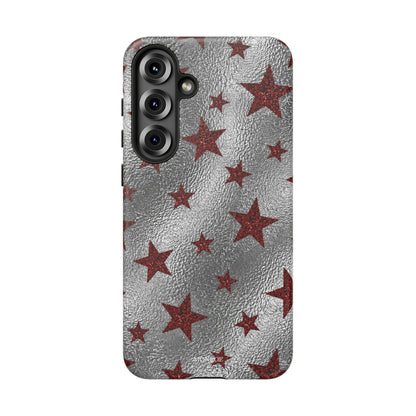 Silver Red Starry Tough Case