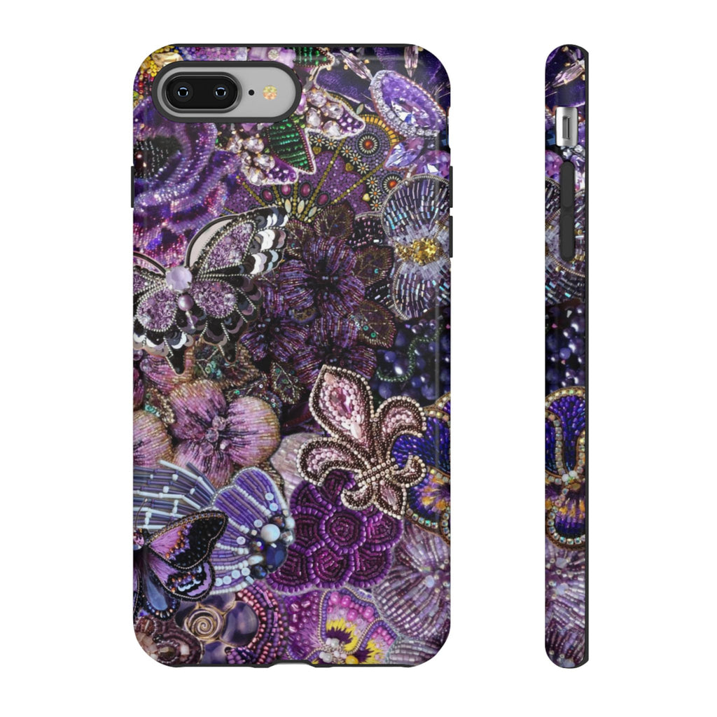 Purple Fleur-de-Lis Floral Tough Phone Case