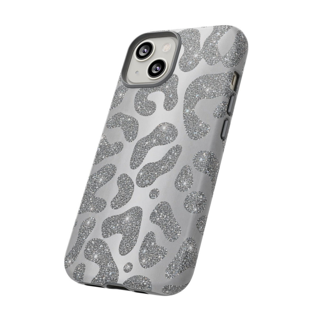 Silver Glitter Leopard Tough Case