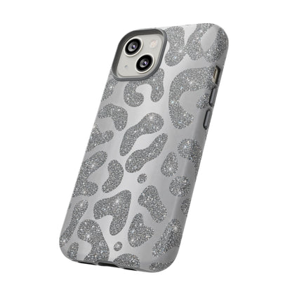 Silver Glitter Leopard Tough Case