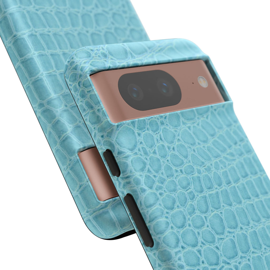 Croc Embossed Turquoise Phone Case