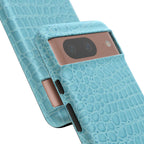 Croc Embossed Turquoise Phone Case