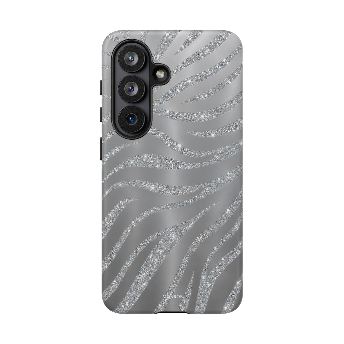 Silver Glitter Zebra Tough Case