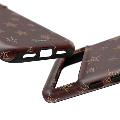 Burgundy Leopard Star Tough Case