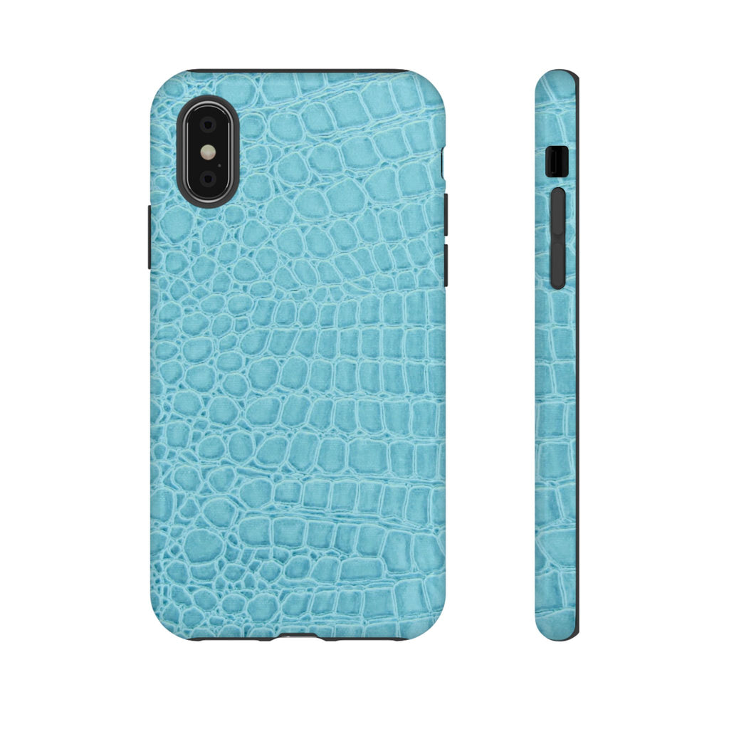 Croc Embossed Turquoise Phone Case