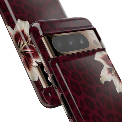 Burgundy Lily Leopard Tough Case