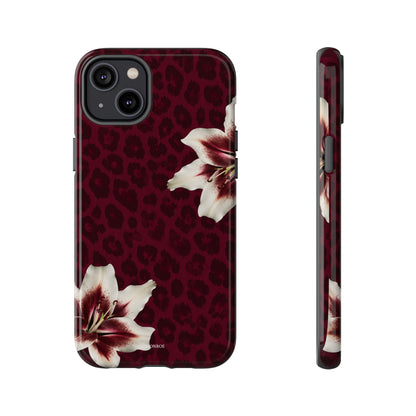 Burgundy Lily Leopard Tough Case