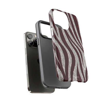 Burgundy Zebra Glitter Tough Case