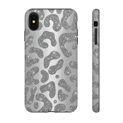 Silver Glitter Leopard Tough Case