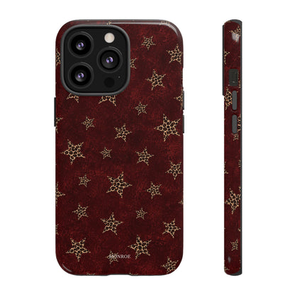 Burgundy Leopard Star Tough Case
