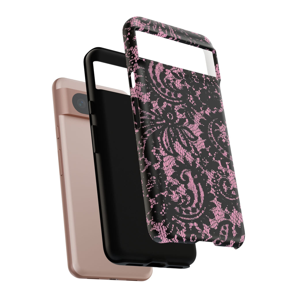 Pink Lace Pattern Tough Phone Case