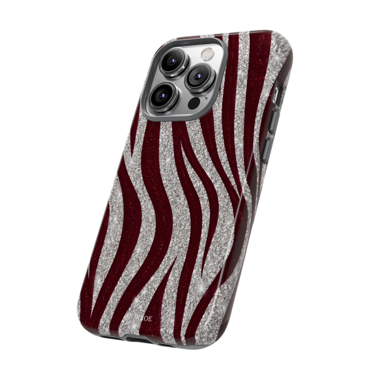 Burgundy Zebra Glitter Tough Case