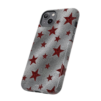 Silver Red Starry Tough Case