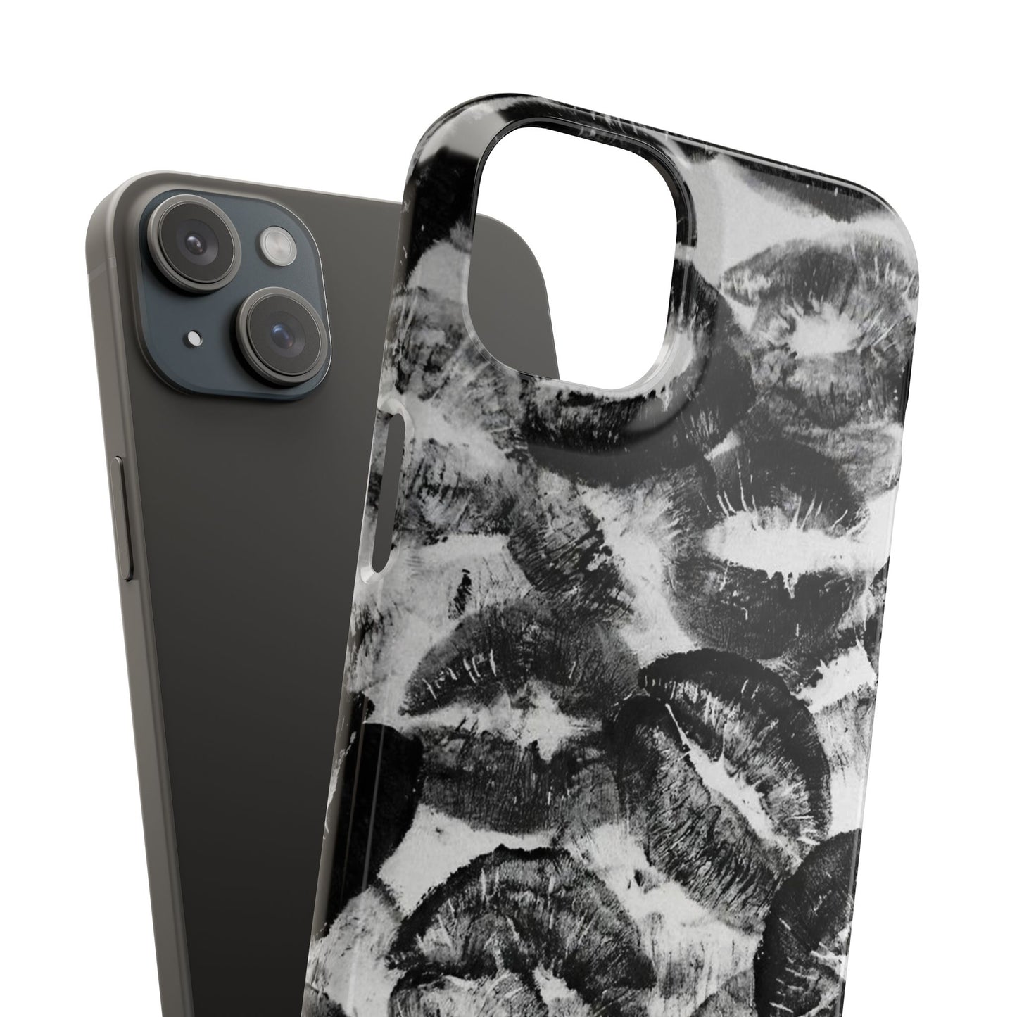 Black & White Kiss Print Case