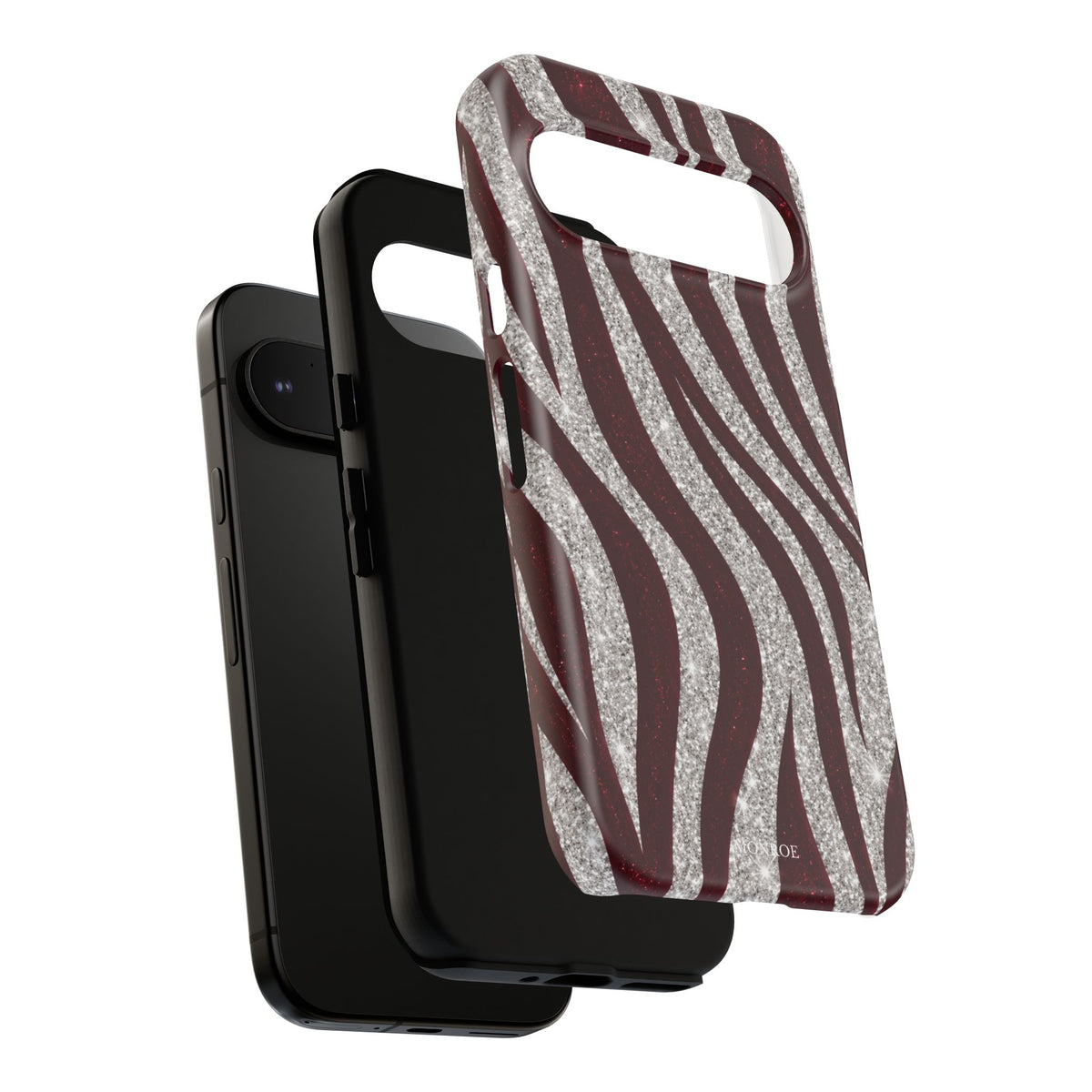 Burgundy Zebra Glitter Tough Case