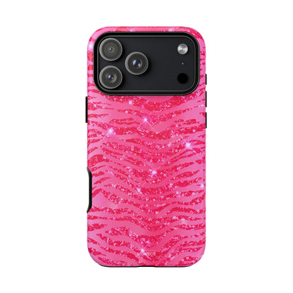 Pink Glitter Zebra Tough Case