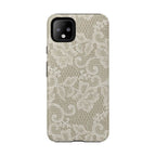 White Lace Pattern Tough Phone Case
