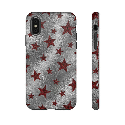 Silver Red Starry Tough Case