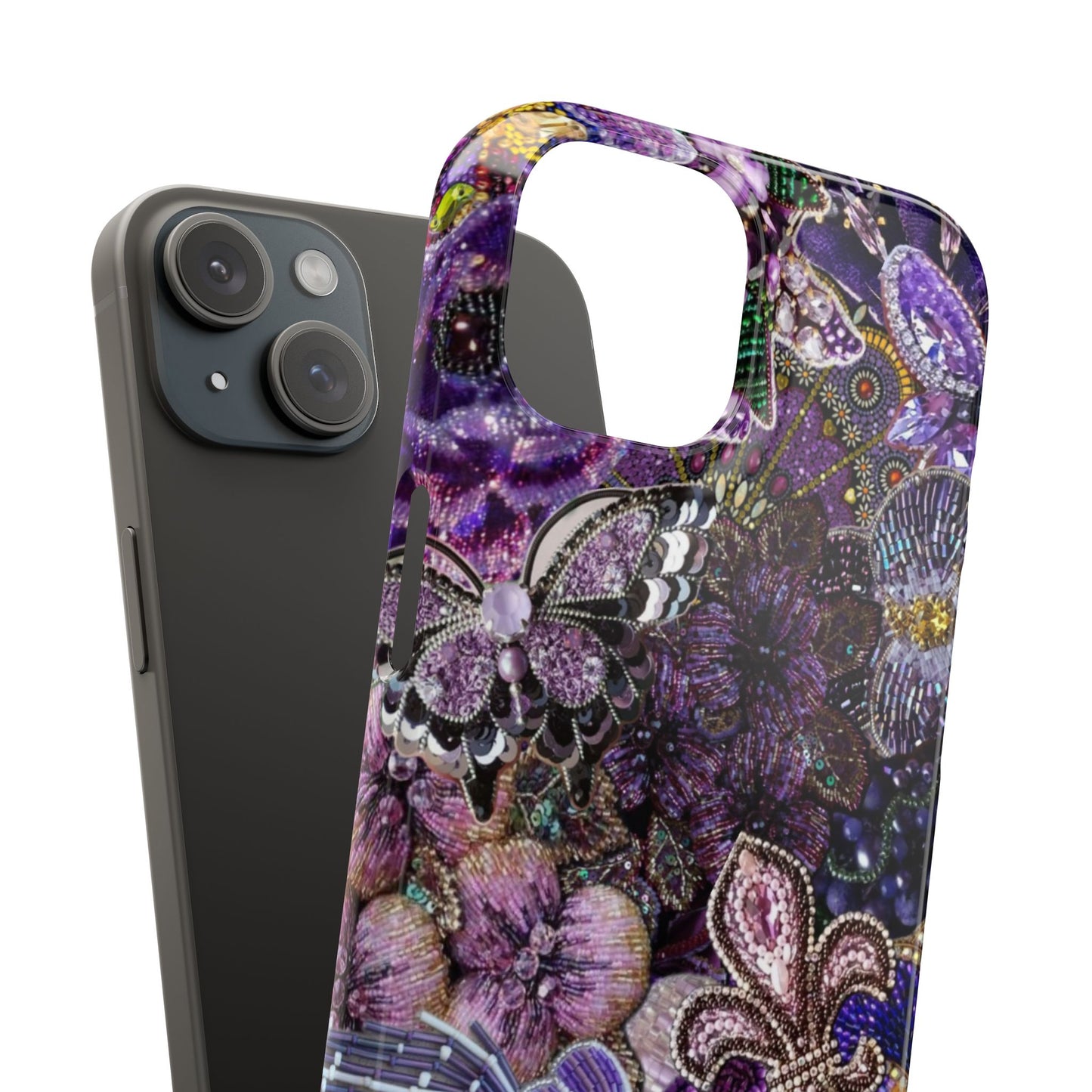 Purple Floral Butterfly Case