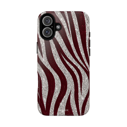 Burgundy Zebra Glitter Tough Case
