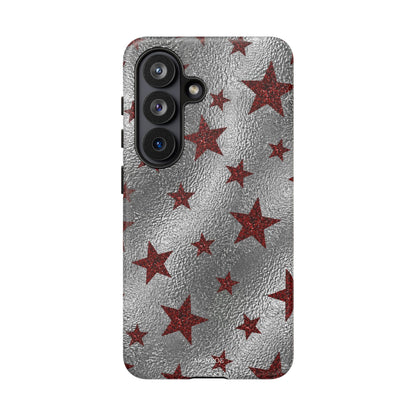 Silver Red Starry Tough Case