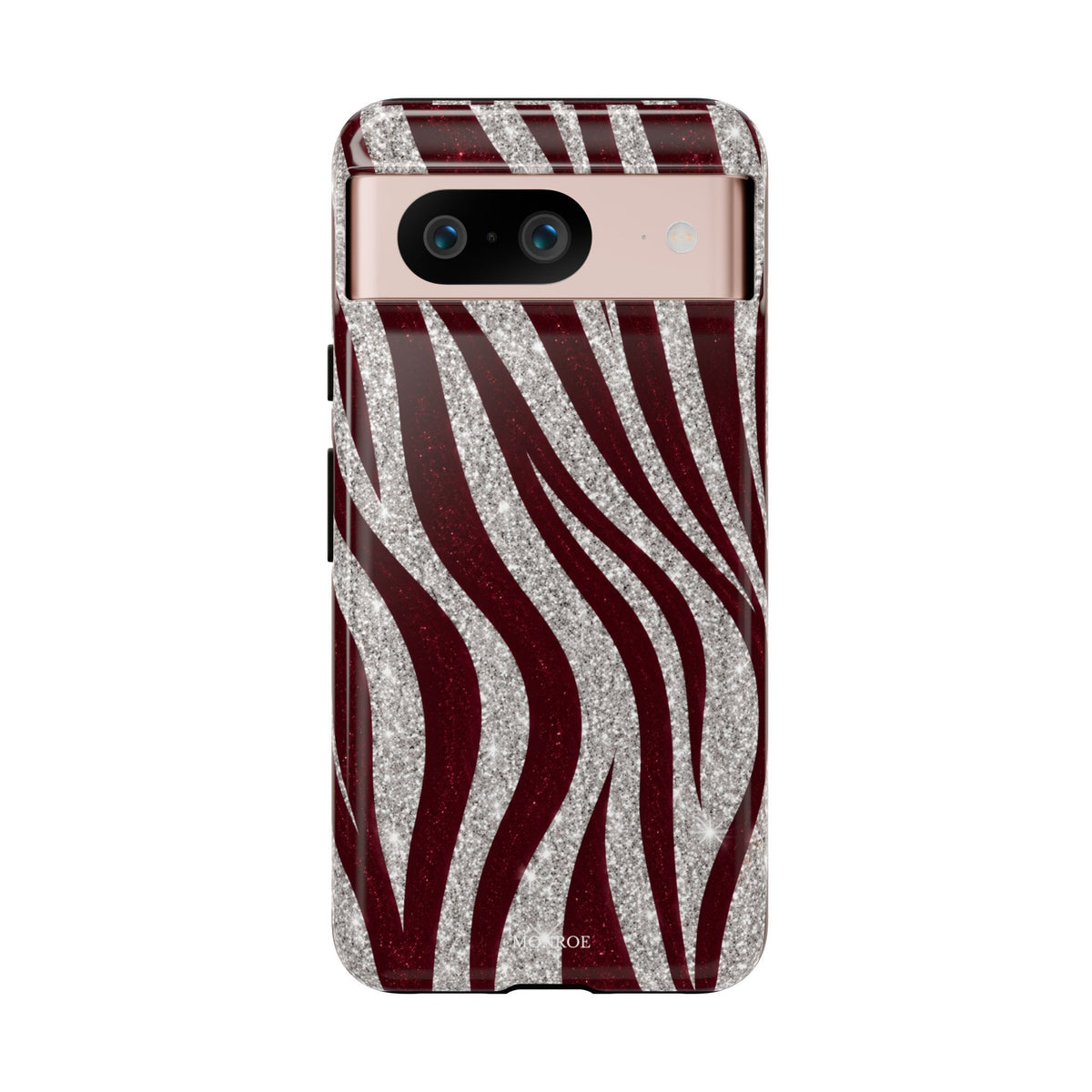 Burgundy Zebra Glitter Tough Case
