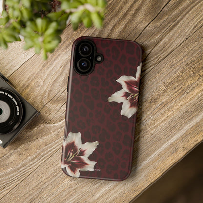 Burgundy Lily Leopard Tough Case