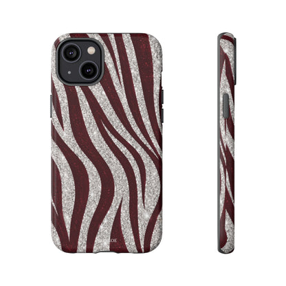Burgundy Zebra Glitter Tough Case