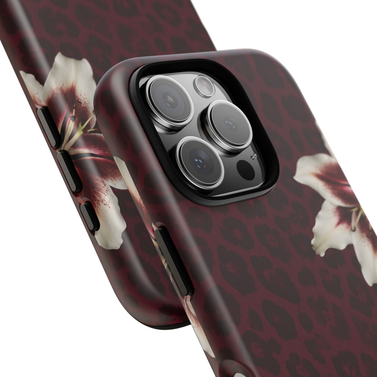 Burgundy Lily Leopard Tough Case