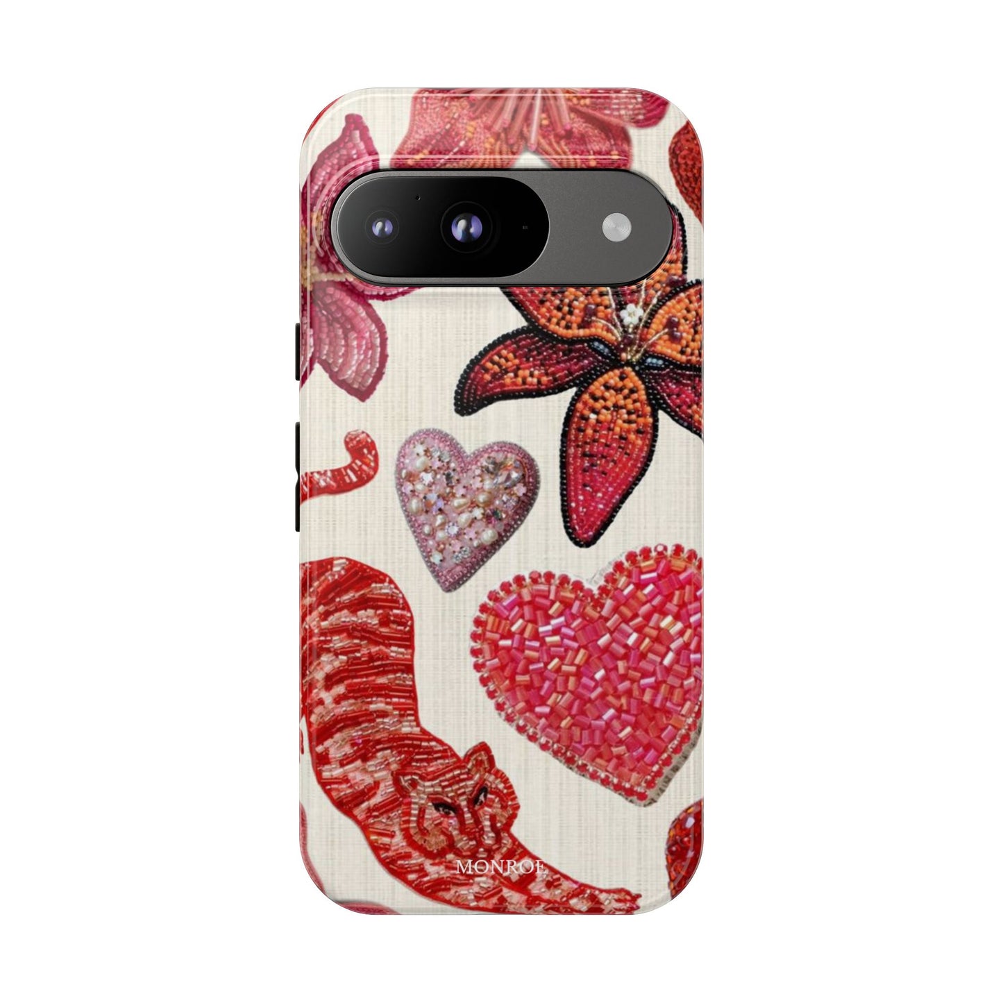 Floral & Heart Pattern Tough Case