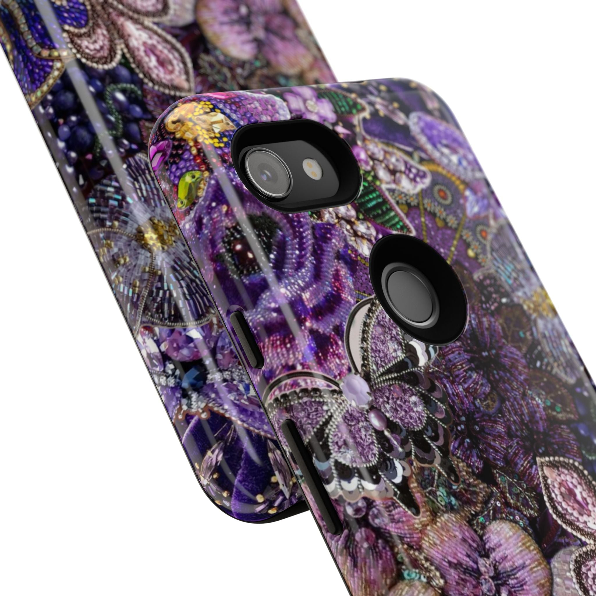 Purple Fleur-de-Lis Floral Tough Phone Case