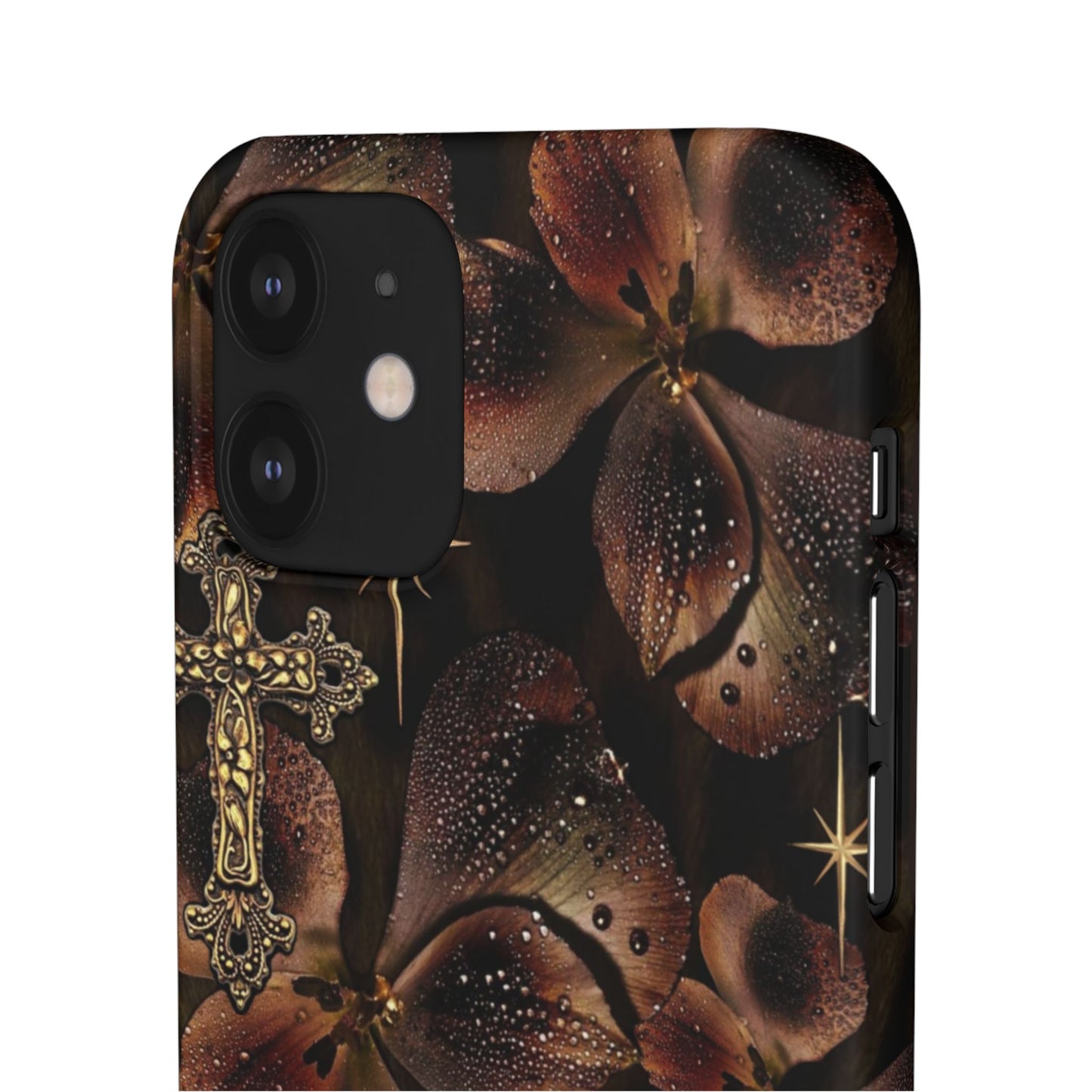 Brown Floral Cross Case
