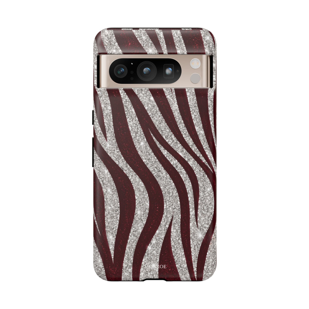 Burgundy Zebra Glitter Tough Case