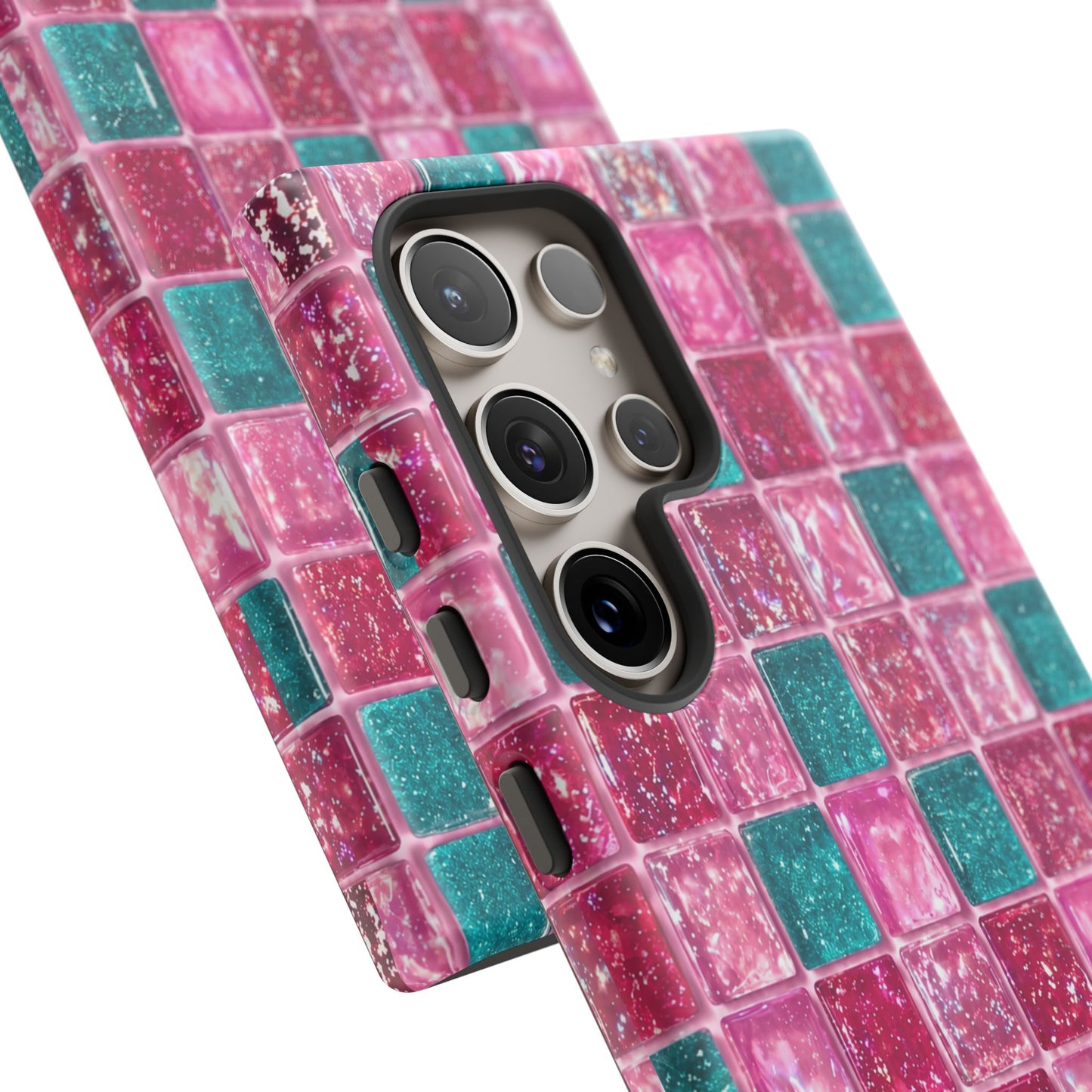 Pink Teal Mosaic Tough Case