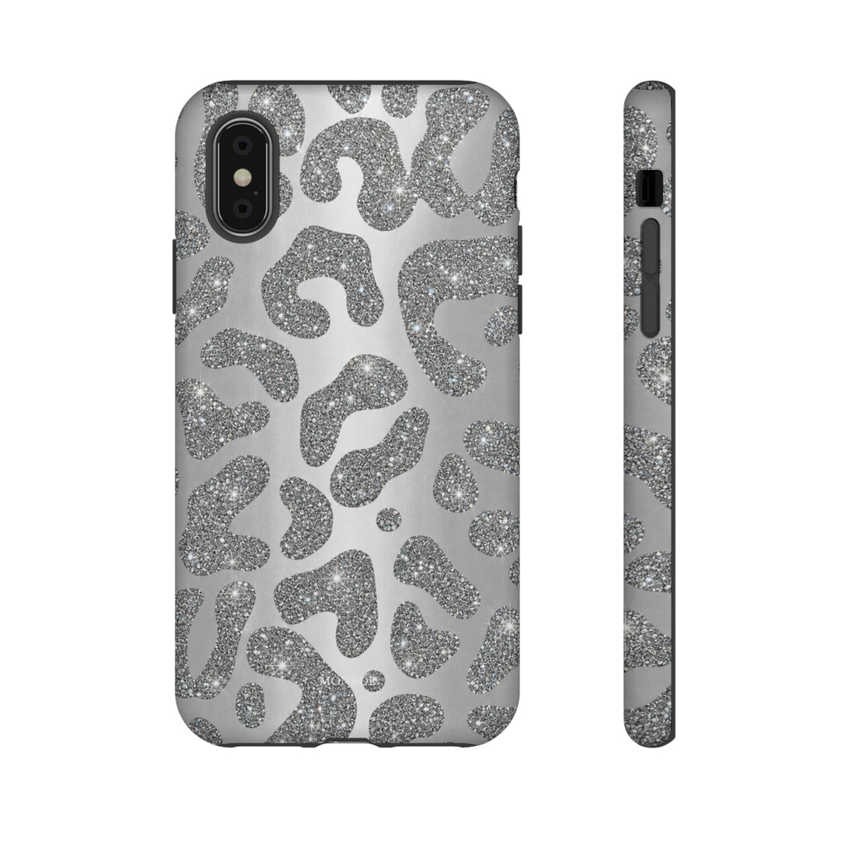 Silver Glitter Leopard Tough Case