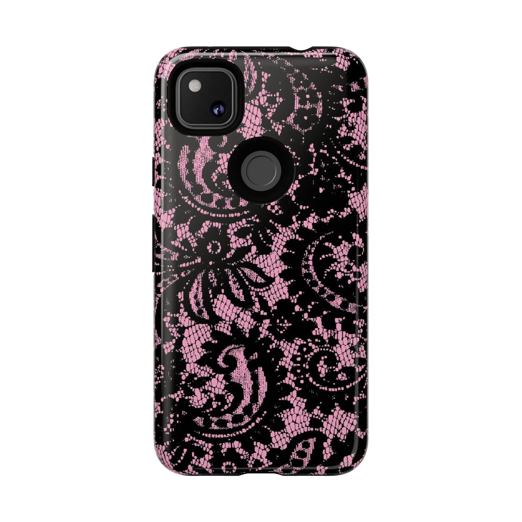 Pink Lace Pattern Tough Phone Case