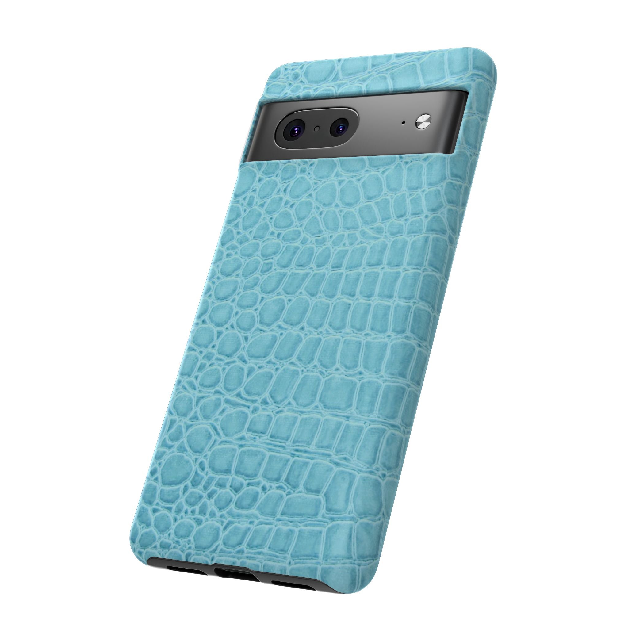 Croc Embossed Turquoise Phone Case