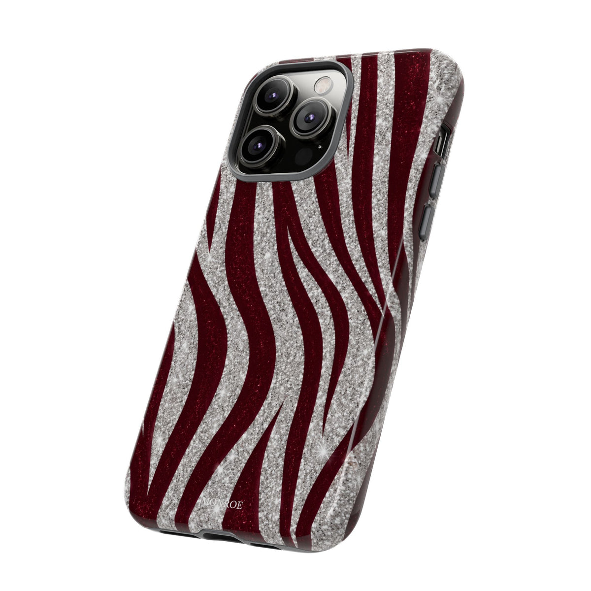 Burgundy Zebra Glitter Tough Case