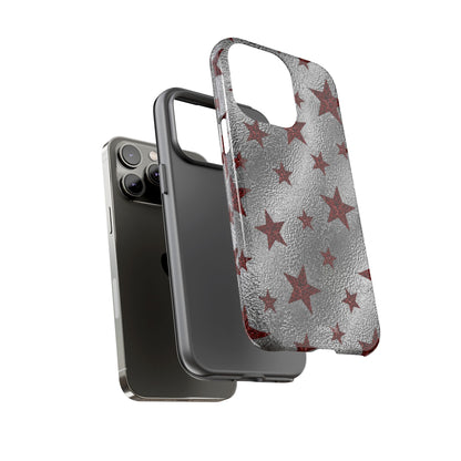 Silver Red Starry Tough Case