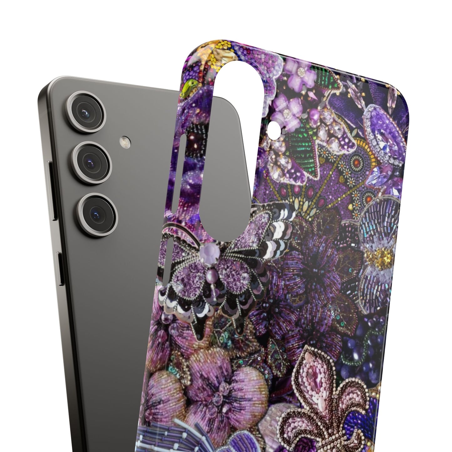 Purple Floral Butterfly Case