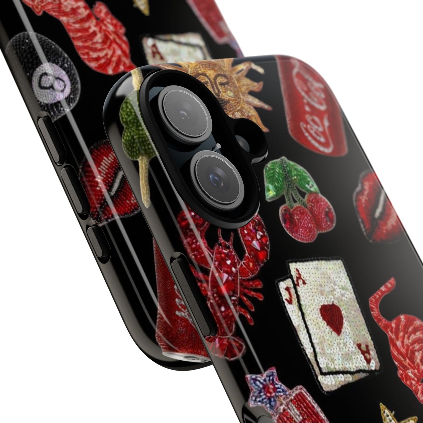 Retro Patch Motif Tough Case