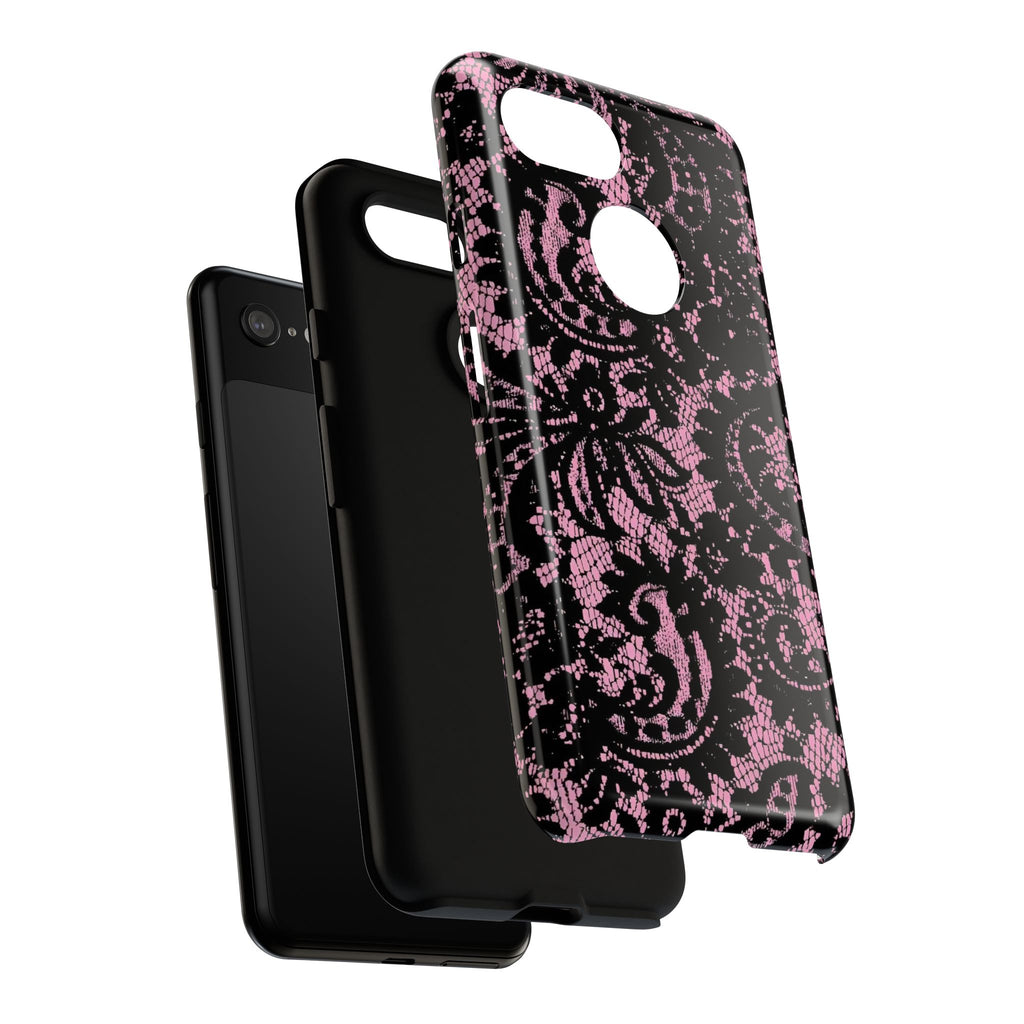 Pink Lace Pattern Tough Phone Case