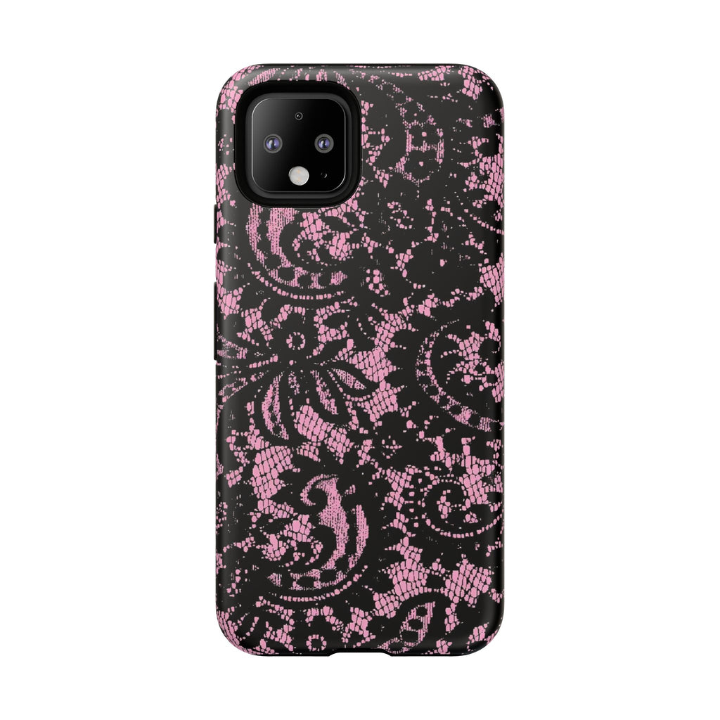 Pink Lace Pattern Tough Phone Case