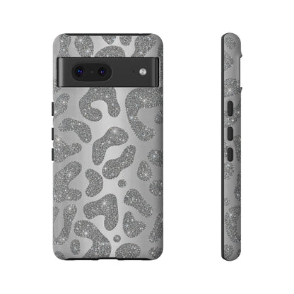 Silver Glitter Leopard Tough Case