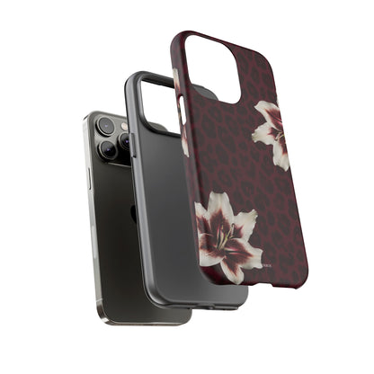 Burgundy Lily Leopard Tough Case