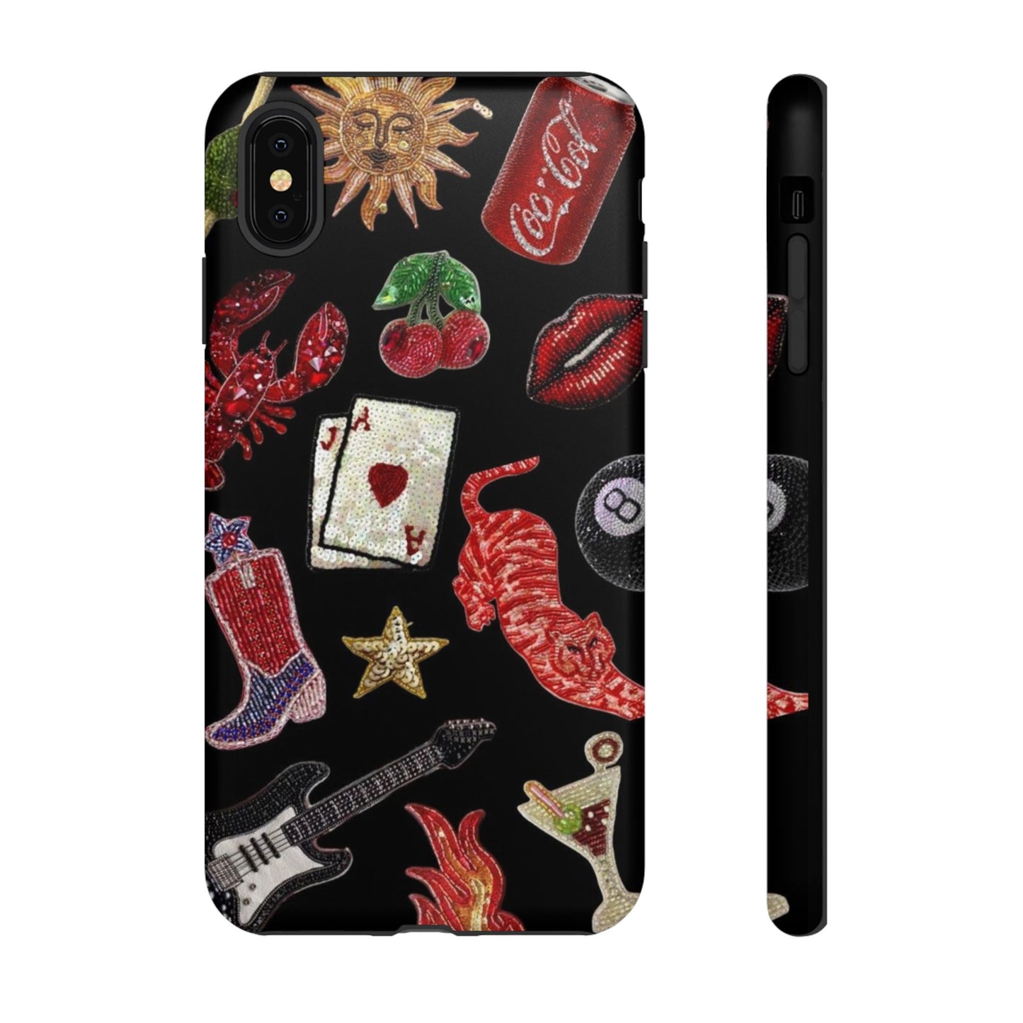 Retro Patch Motif Tough Case