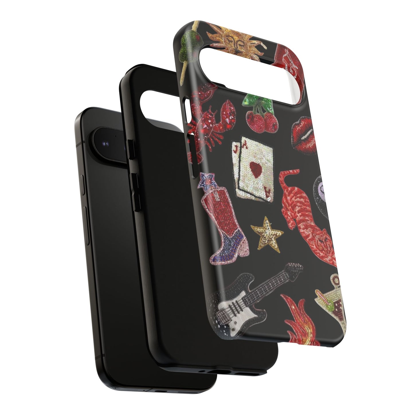 Retro Patch Motif Tough Case